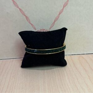 Talbots Emerald Green Pave CZ and Gold Bracelet